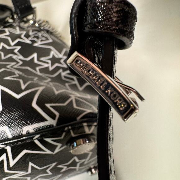 Michael Kors Emmy Star Print Dome Satchel Crossbody Bag Saffiano Leather - Picture 9 of 13